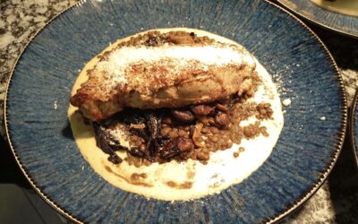 Pluma aux lentilles, sauce champignons des bois